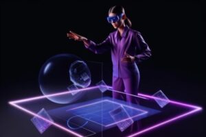 person using ar technology perform their occupation